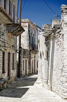 Alley in a ruined Village in Naxos, Greece