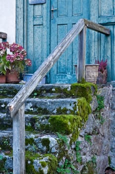 Antique Entryntry with dosh on the stone steps