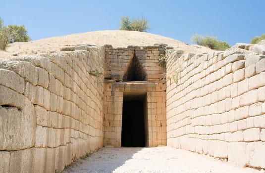 the ancient tomb of Agamemnon or the treasury of Atreus discovered by Heinrich Schliemann