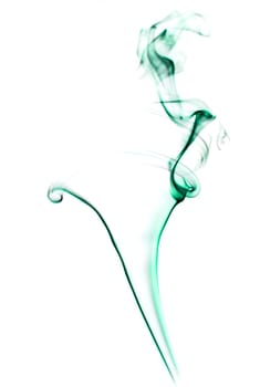 beautiful patterns created with the smoke of a bar of inciense and colorized over a white background