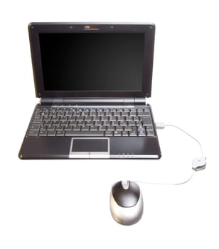 image of a new small netbook isolated over a white background