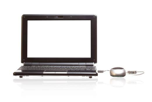 image of a new small netbook isolated over a white background