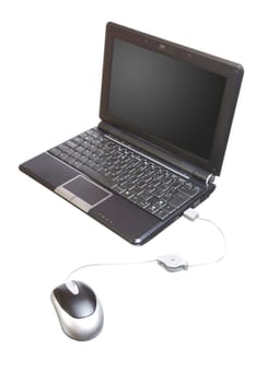 image of a new small netbook isolated over a white background
