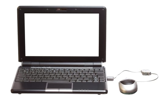 image of a new small netbook isolated over a white background