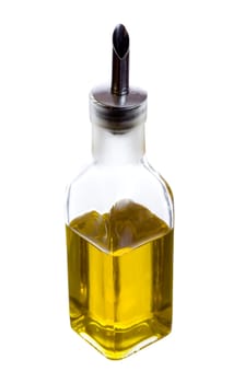 image of a bottle of  spanish biologic virgin olive oil isolated over a white background