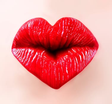 heart shape sexy lips for saint valentine kiss