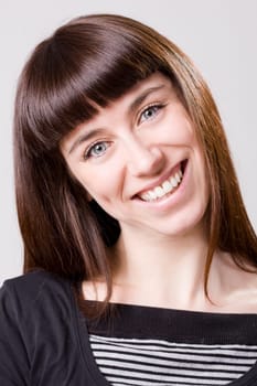 image of a young beautiful real brunete girl smiling
