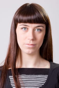a portrait of a real beautiful young surprised girl