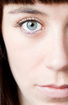 close up of the eyes of a pretty young girl