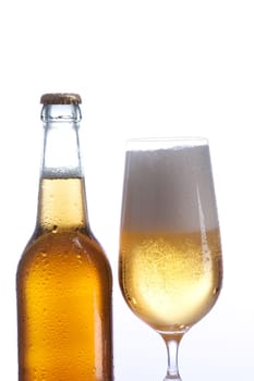 Beer in a bottle with crown caps
