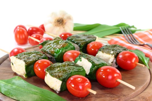 raw ingredients for a vegetarian skewer