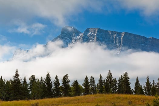 Majestic snowcapped mountains in the Canadian Rockies, Banff National Park, Alberta, Canada