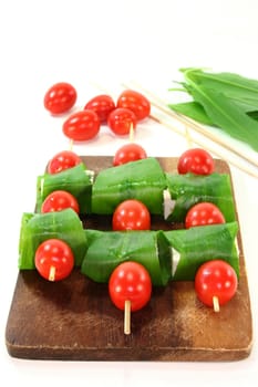 raw ingredients for a vegetarian skewer