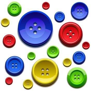 Background composed by sewing color buttons