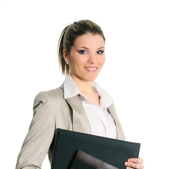 active buisnesswoman with dairy and records
