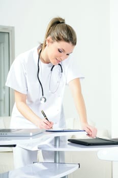 beautiful doctor in a hospital