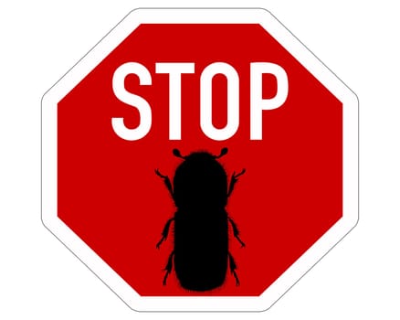 Spruce bark beetle stop sign