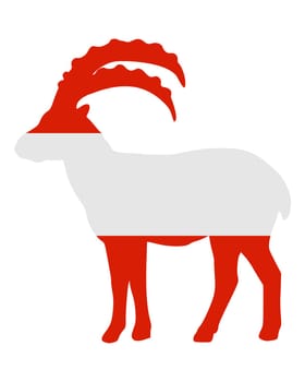 National flag of Austria with ibex