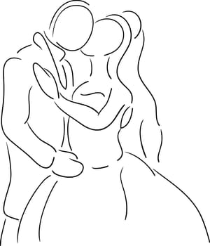vector - Bride and groom isolated on background