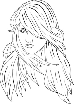 vector - face of very haired women