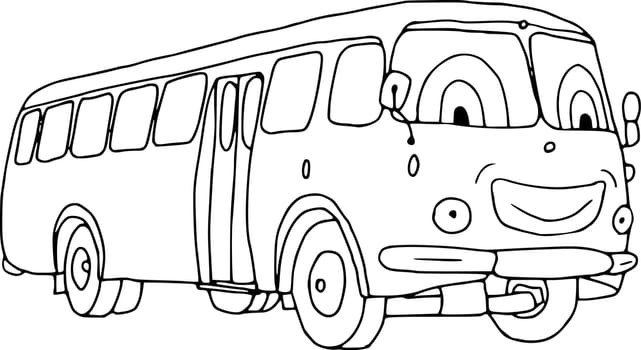 vector - smiling bus isolated on background