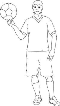 vector - player with a foot on the balloon