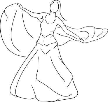 vector - belly dancer isolated on background