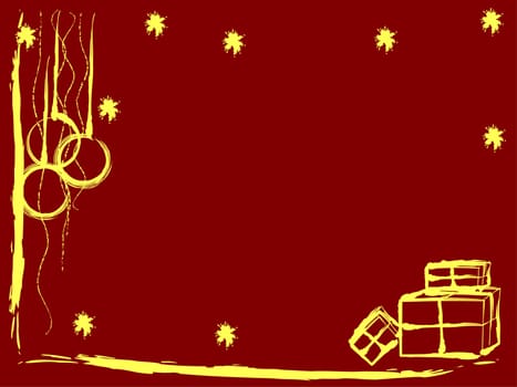 vector - abstract christmas symbol on red background