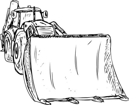 excavator - dozer tractor isolated on background