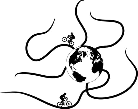 vector - abstract globe of biker