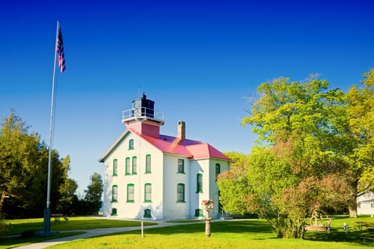Grand Traverse Lighthouse in Leelanau Peninsula, Michigan