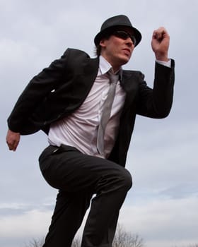 Sprinting businessman