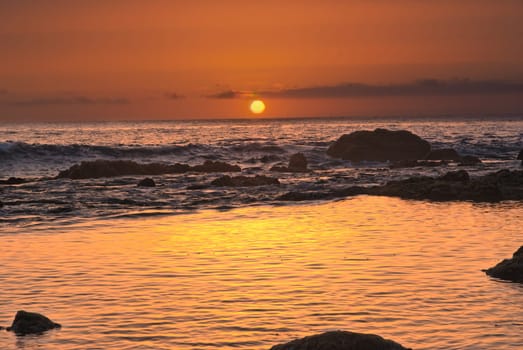 Sunset on the beach of Valle Gran Rey,La Gomera
