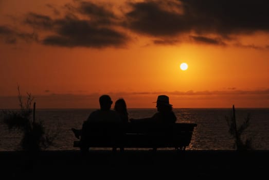 Sunset on the beach of Valle Gran Rey,La Gomera