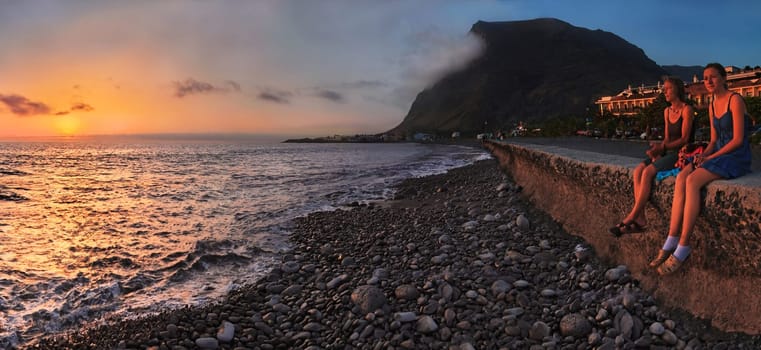 Sunset on the beach of Valle Gran Rey,La Gomera