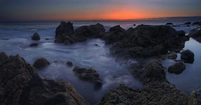 Sunset on the beach of Valle Gran Rey,La Gomera