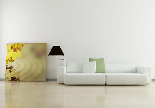 Modern interior (3D render) - Living room