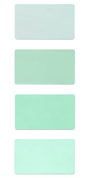 Colour fabric paint samples isolated over white