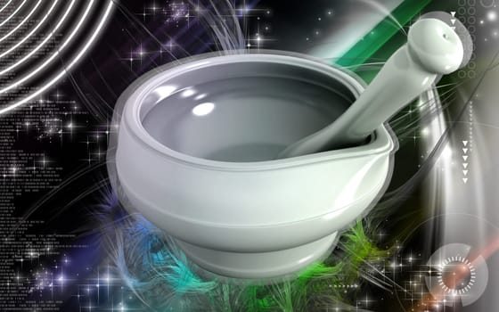 Digital illustration of ayurvedic medicine in making