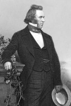 Joseph Paxton (1803-1865) on engraving from 1851. English gardener and architect, best known for designing The Crystal Palace. Engraving by J.Jenkins after a photograph by W.E.Kilburn and published by Peter Jackson, London &amp  Paris.
