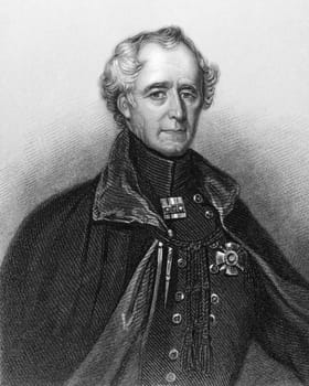 Hugh Gough, 1st Viscount Gough (1779-1869) on engraving from 1840. British Field Marshal. Engraved by H.B.Hall and published by P.Jackson, London &amp  Paris.