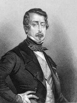 Napoleon III aka Louis Napoleon Bonaparte (1808-1873) on engraving from 1850. President of the French Second Republic and ruler of the Second French Empire. Nephew of Napoleon I. Engraved by Jekins after a picture by Maurin and published by P.Jackson, Lon