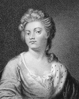 Sarah Churchill, Duchess of Marlborough (1660-1744) on engraving from the 1800s. One of the most influential women in British history as a result of her close friendship with Queen Anne of Great Britain. Engraved by C.Picart from a drawing by Gardner and