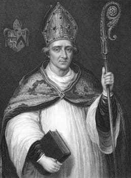 Thomas Smith (1615-1702) on engraving from the 1800s. English clergyman, served as dean of Carlisle during 1672-1684 and Bishop of Carlisle during 1684-1702. Engraved by J.Cochran from the original in the hall of Bransen-Nose, College, Oxford. Published b