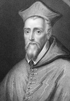 William Allen (1532-1594) on engraving from the 1800s. English Roman Catholic priest and cardinal. Engraved by  J.Jenkins and published by Fisher, Son &amp  Co, London.