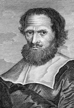 Simon Forman (1552-1611) on engraving from the 1700s. Most popular Elizabethan astrologer, occultist and herbalist in London during the reigns of Queen Elizabeth I and James I.