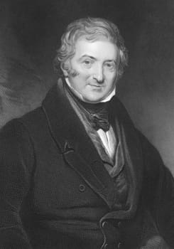 Thomas Morton (1764-1838) on engraving from the 1800s. English playwright. Engraved by T.W.Hunt after a painting by M.A.Shee and published in London for the Proprietors.