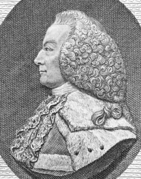 William Murray, 1st Earl of Mansfield (1705-1793) on engraving from the 1800s. British barrister, politician and judge noted for his reform of English law.