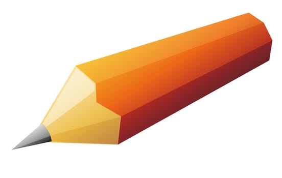 Single pencil isolate in a white background