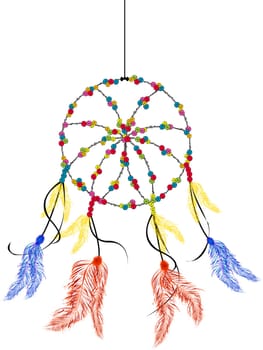 Dream catcher, isolated object over white background